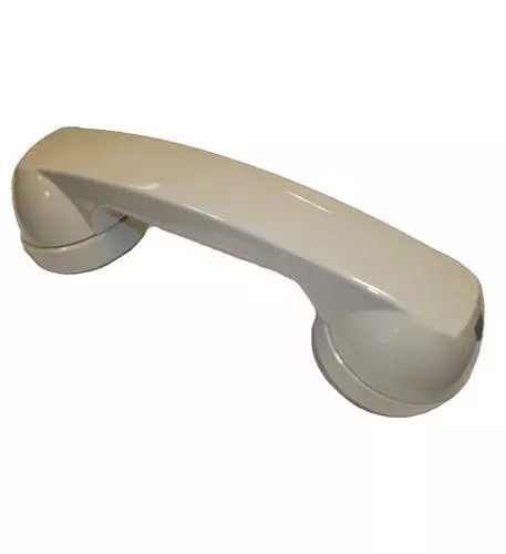 Classic Cortelco 2500 corded telephone in ash color with push-button dial, hearing aid compatible handset, and adjustable ringer—ideal for office, hotel, or emergency landline use
