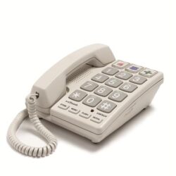 Cortelco EZ Touch Phone Sandstone – Model 240085 VOE-21F with large buttons and one-touch dial