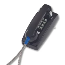 Cortelco 2254 wall phone with armored handset cord black 255400-AHC-20M
