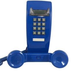 Cortelco Wall Phone with Volume Control, Blue, Model VBA-20M