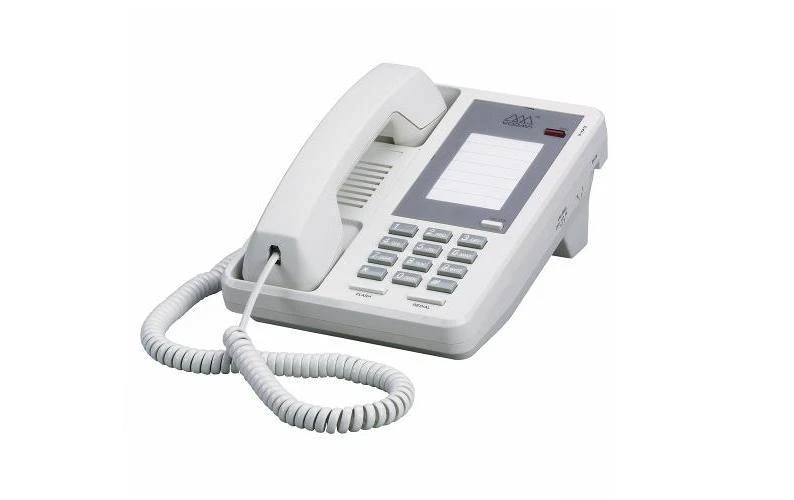 New white Vodavi Startalk 2800 Series single-line phone with message indicator – 2801-08-N