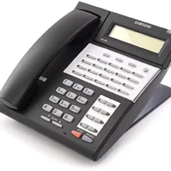 Samsung iDCS 28D Digital Phone – Black 28-button office display phone with LED indicators