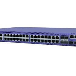Front view of 5420F-48T-4XE 48-Port Gigabit Ethernet Switch with SFP+ slots and modular PSU slot