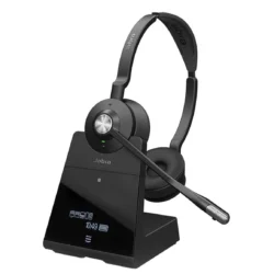 Jabra Engage 75 Stereo Wireless Headset New 9559-583-125-N with touchscreen base and noise-cancelling mic