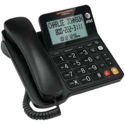 AT&T CL2940 black corded speakerphone with large display and caller ID