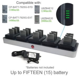 zCover Triple Charger 5 Bay Rack Set w/Power for 7925G - Charges 15 batteries CI925U5A