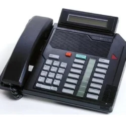 Nortel M5216 digital office phone in black finish with display screen