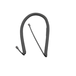 Light grey HC12G4 handset cord coiled, compatible with Nortel phones