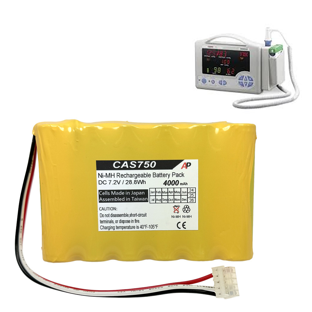 MB-CAS750-N Replacement Battery for CAS Monitor 750 NiMH 7.2V 4000mAh
