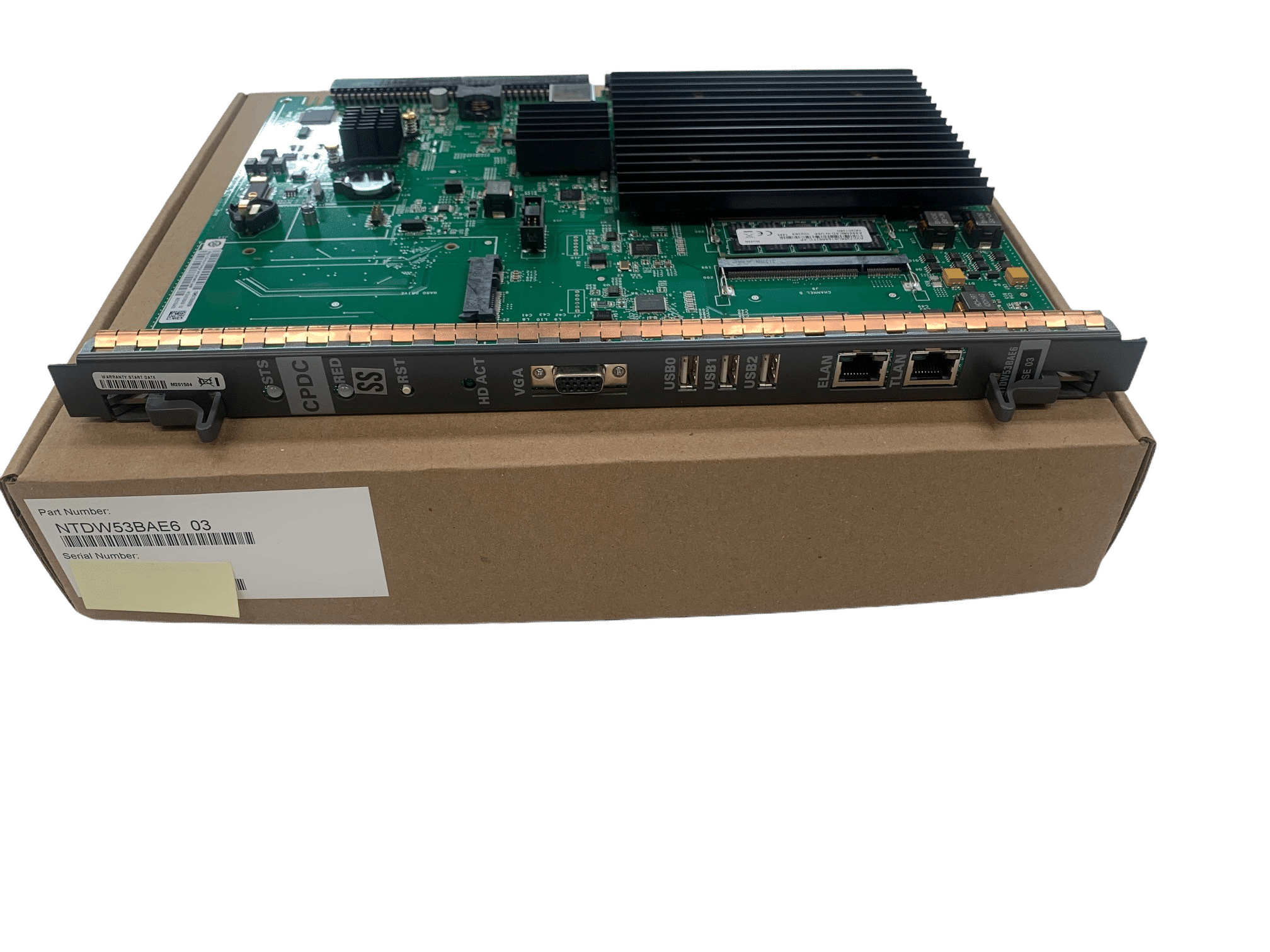 Nortel NTDW53BAE6 circuit card, telecom interface module for Meridian systems, used in enterprise PBX installations