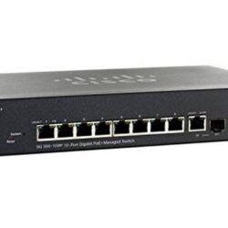 Cisco SG300-10P 10-Port Gigabit PoE+ Managed Switch – Layer 3, 62W Power Budget