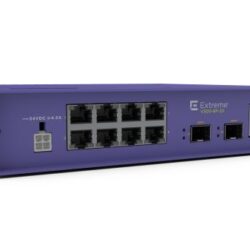 Extreme Networks V300-8P-2X 8-Port PoE+ Fanless Switch with 2 SFP+ Uplinks, 280W Power Supply, and Protective Cover