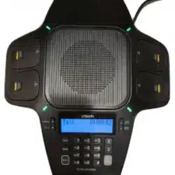 VTech ErisStation VCS704 IP Conference Speakerphone – With 4 Wireless Mics | HD Audio | Black