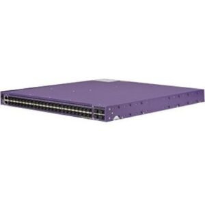 Front view of X670-G2-48X-4Q Layer 3 managed switch with 48 SFP+ 10G ports and 4 QSFP+ 40G uplinks, 1U rack-mountable design for data centers
